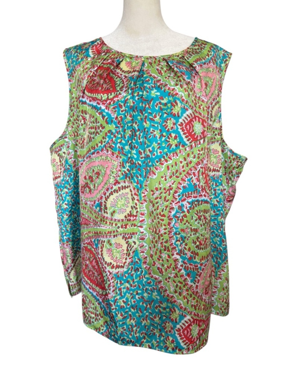 Active Seller! Talbots Woman Sleeveless Paisley Top Shirt 22W